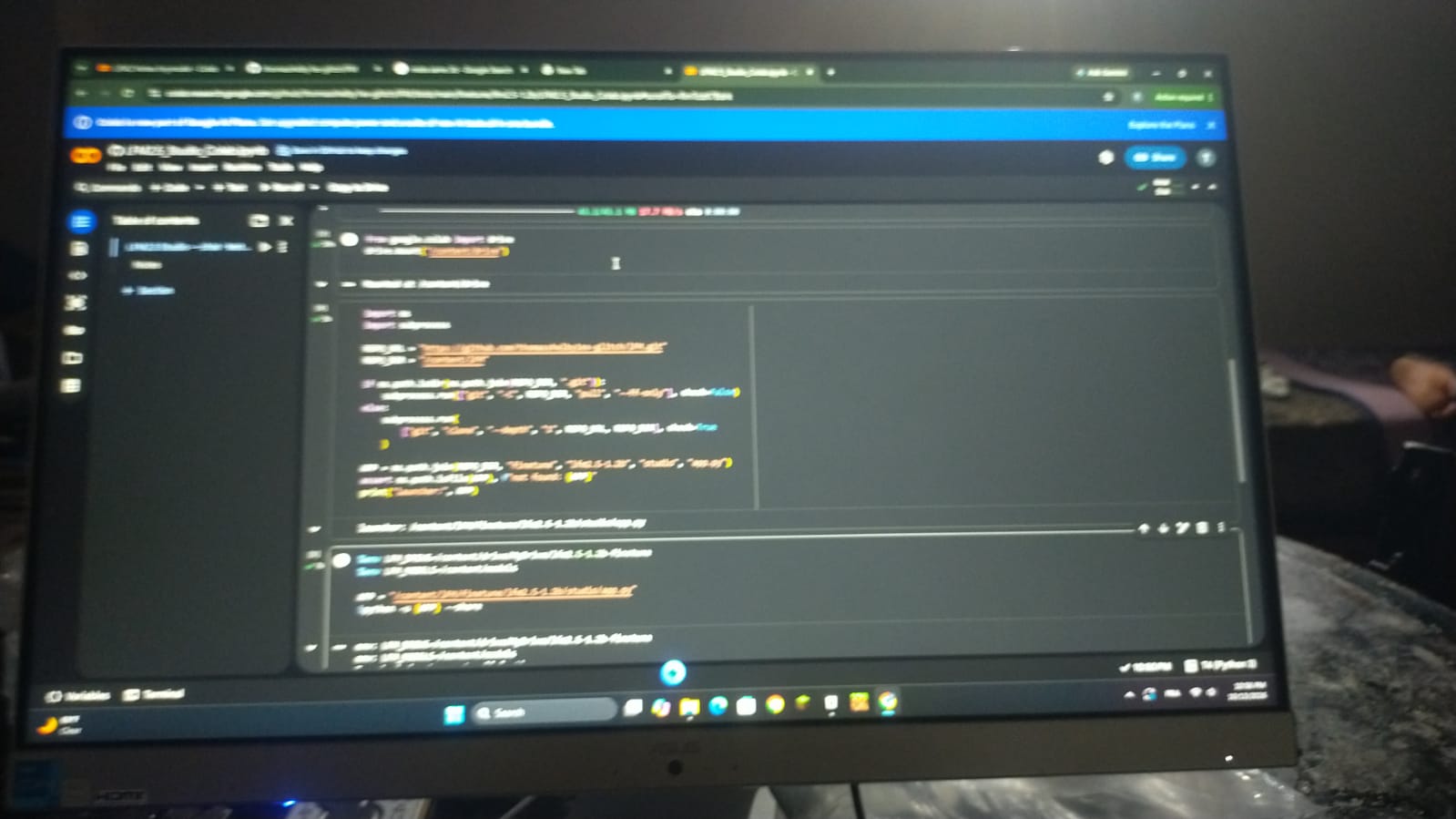 Colab running