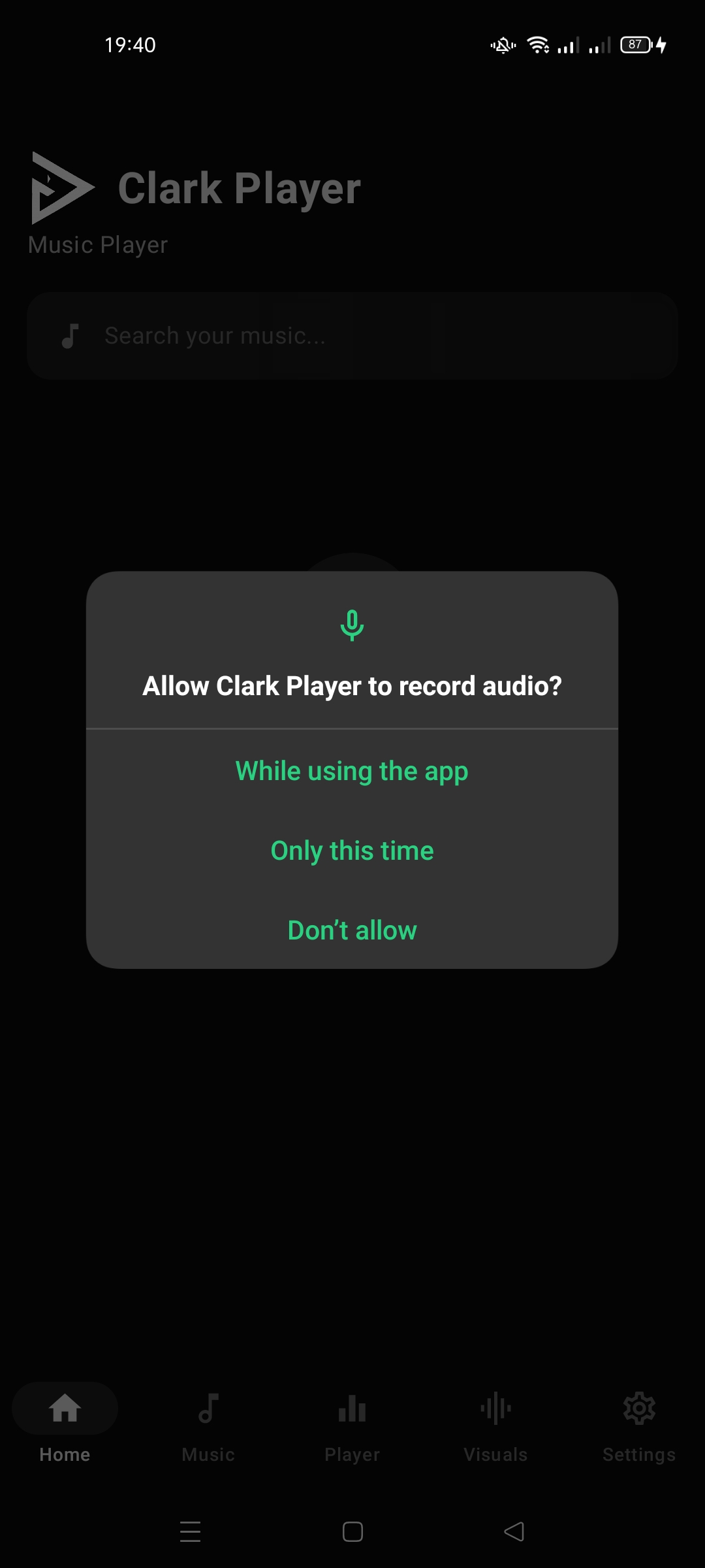 Audio permission