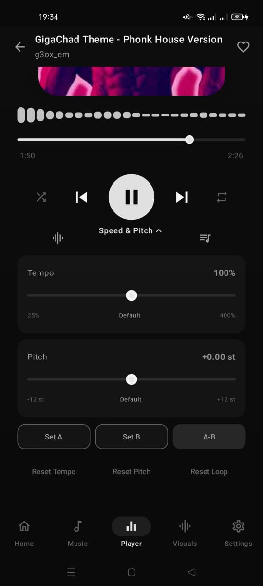 Visualizer bars